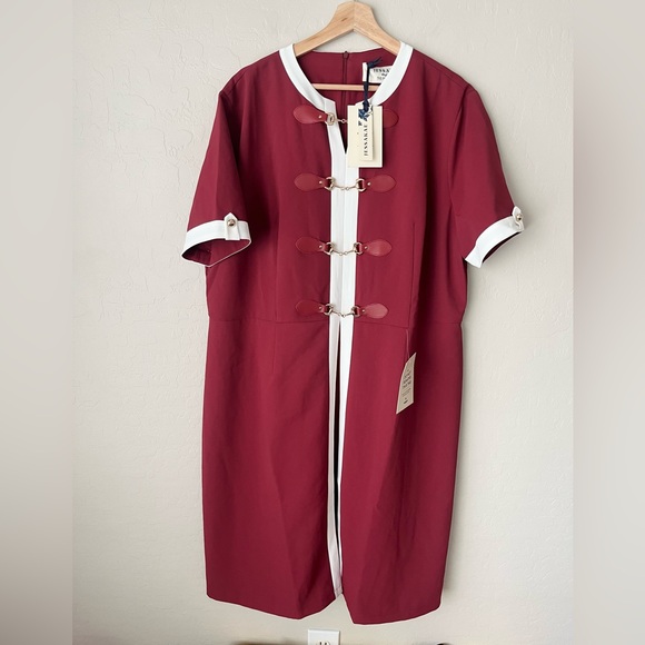 Jessakae grace dress red burgundy white 3X NWT - Picture 7 of 15